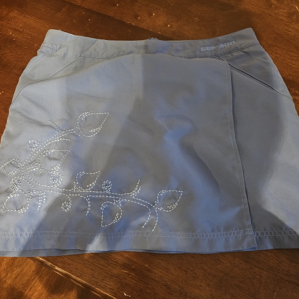 Sea-doo Seadoo Ladies Blue Jetski Riding Skirt Skort Quickdry S 32